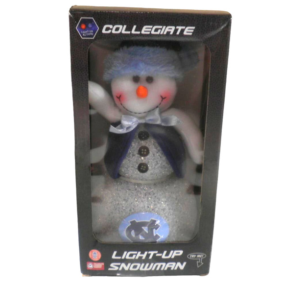 NCAA ACC North Carolina Tar Heels 10" Light-up Tabletop Snowman Tabletop Decor - Picture 5 of 7